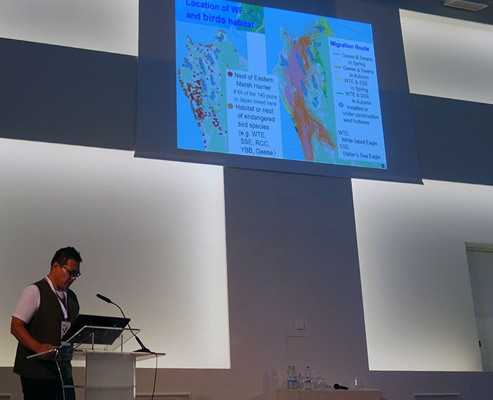 口頭発表のようす。日本と同じように、これから風力発電が増えていく国からの参加者の関心が高かった
