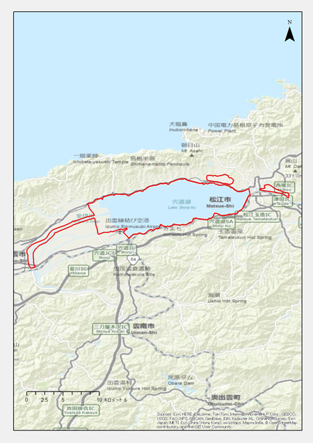 島根県：松江市、出雲市、斐川町