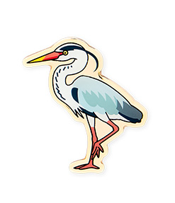 「アオサギ」のピンバッジ